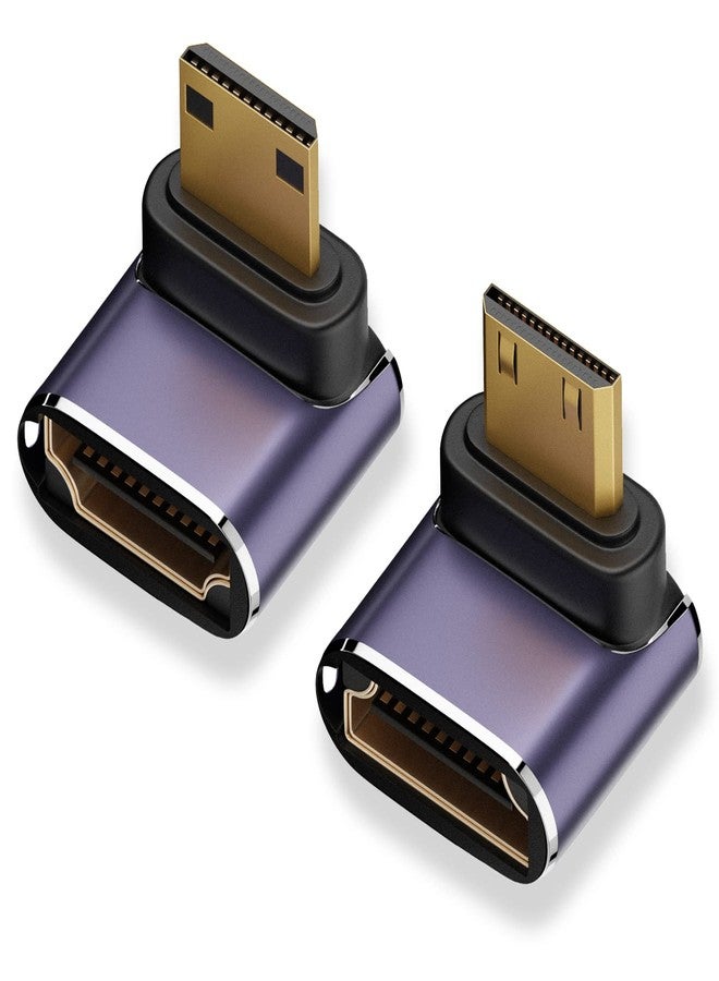 AreMe 8K Mini HDMI to HDMI Adapter (2 Pack), Up and Down 90 Degree Right Angle Mini HDMI Male to HDMI Female Converter Connector for Raspberry Pi Zero, DSLR Camera, Camcorder, HDTV, Projector - Image 1